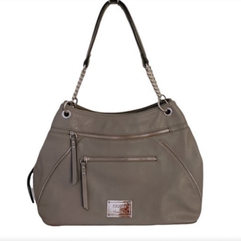 Nicole By Nicole Miller Gray Handbag 17x10